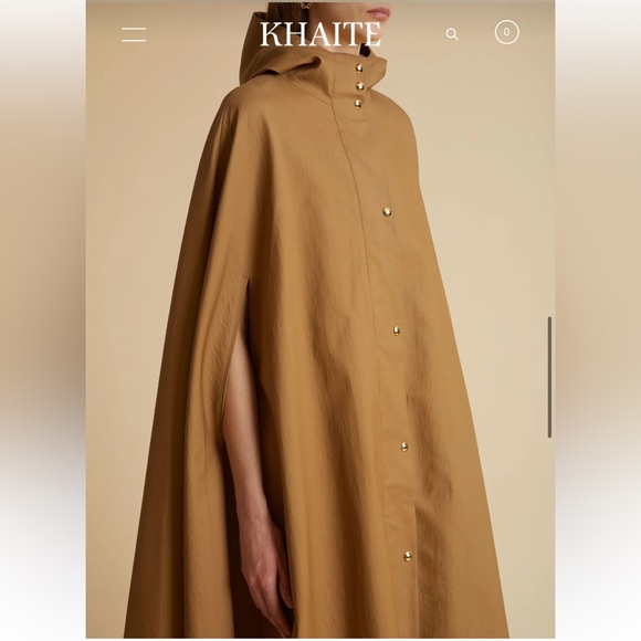 NEW KHAITE THE ROYGEN CAPE Coat in Khaki size M - Picture 7 of 11